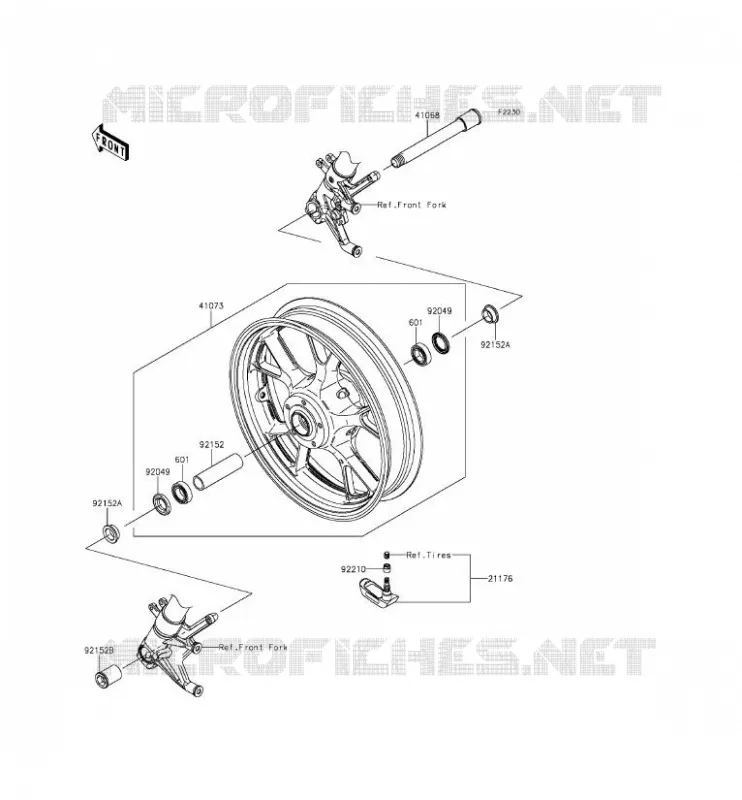 ROUE AVANT Kawasaki MOTOS 1400 2015 1400GTR ABS  ZG1400EFF