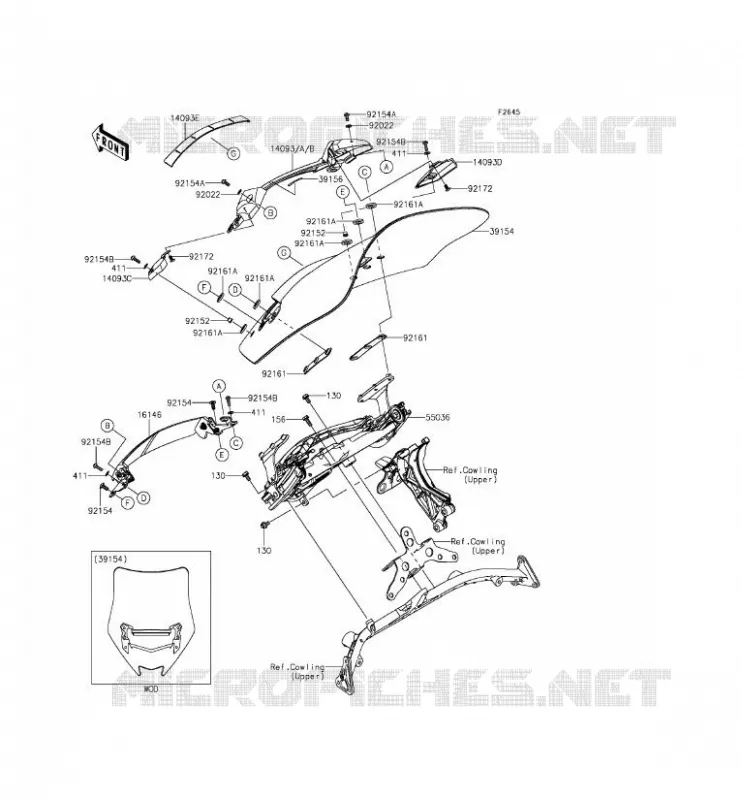 PARE-BRISE Kawasaki MOTOS 1400 2015 1400GTR ABS  ZG1400EFF