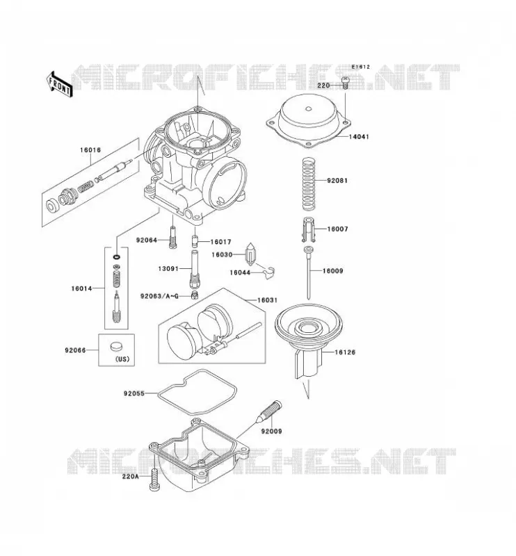 PI&Egrave;CES DE CARBURATEUR Kawasaki MOTOS 600 1996 ELIMINATOR 600  ZL600-B2