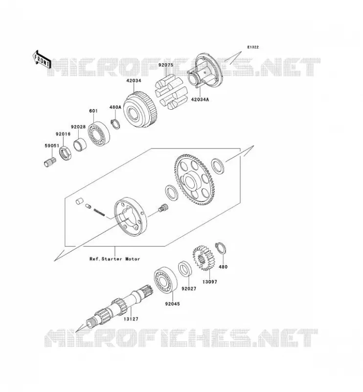 ARBRE SECONDAIRE Kawasaki MOTOS 600 1996 ELIMINATOR 600  ZL600-B2