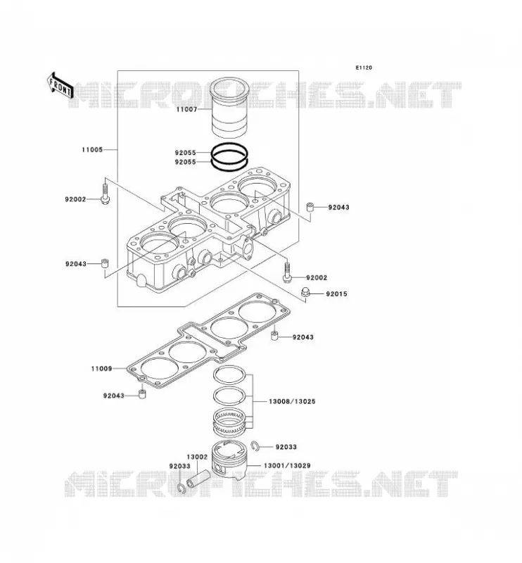 CYLINDRE/PISTON Kawasaki MOTOS 600 1996 ELIMINATOR 600  ZL600-B2