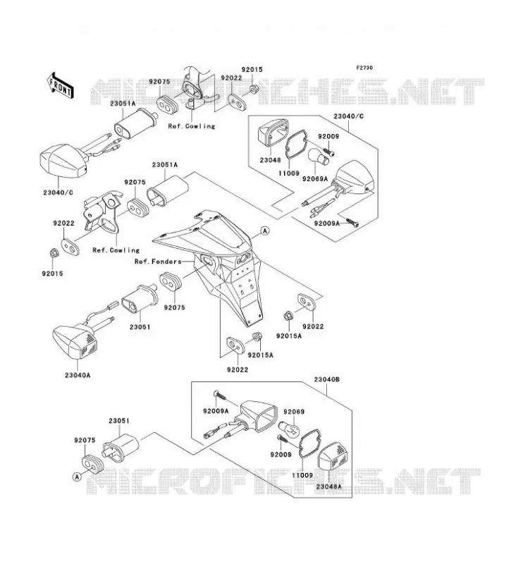 CLIGNOTANTS Kawasaki MOTOS 1000 2003 Z1000  ZR1000-A1
