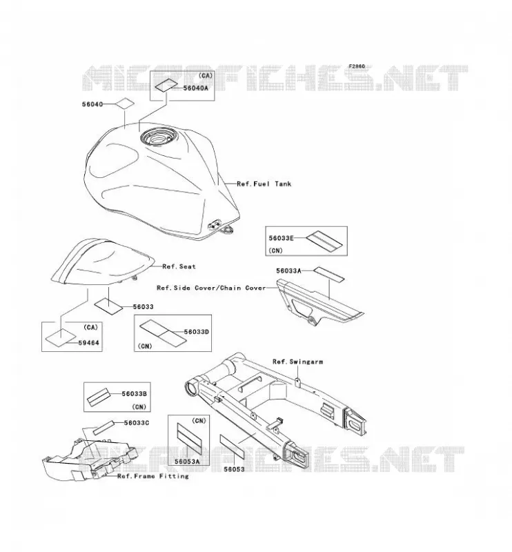 LABEL Kawasaki MOTOS 1000 2003 Z1000  ZR1000-A1
