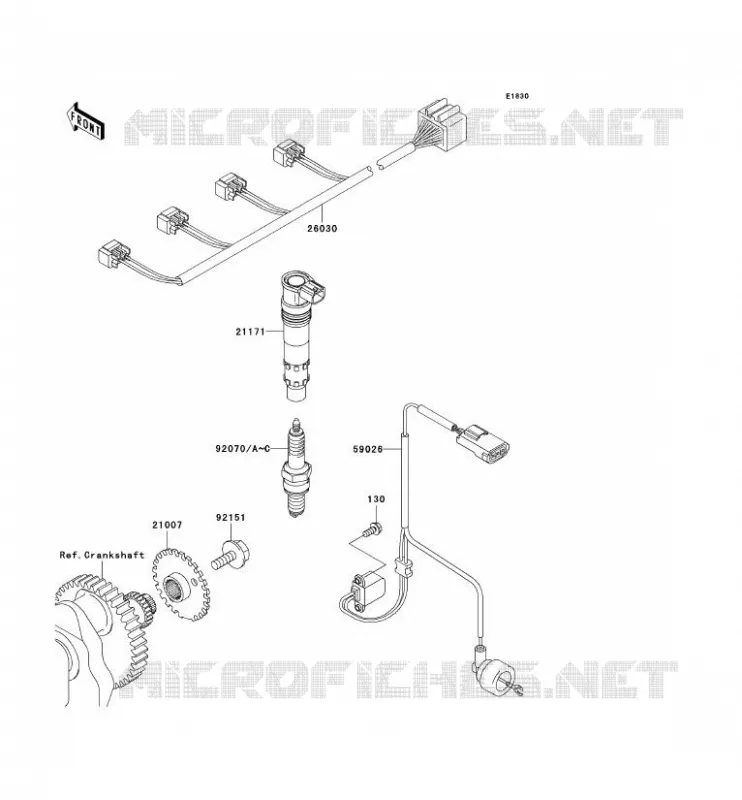 SYSTEME D&acute;ALLUMAGE Kawasaki MOTOS 1000 2004 Z1000  ZR1000-A2