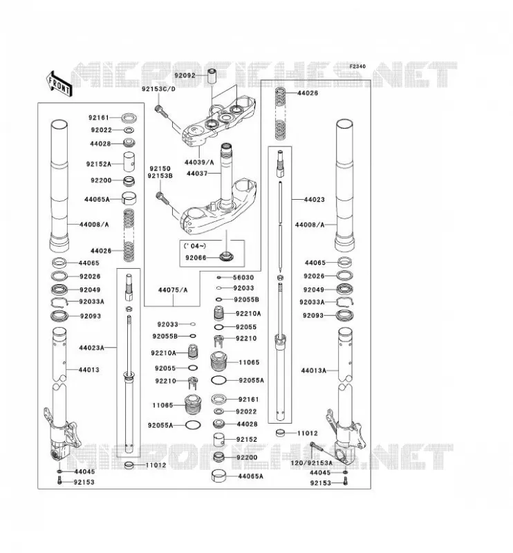 FOURCHE Kawasaki MOTOS 1000 2004 Z1000  ZR1000-A2