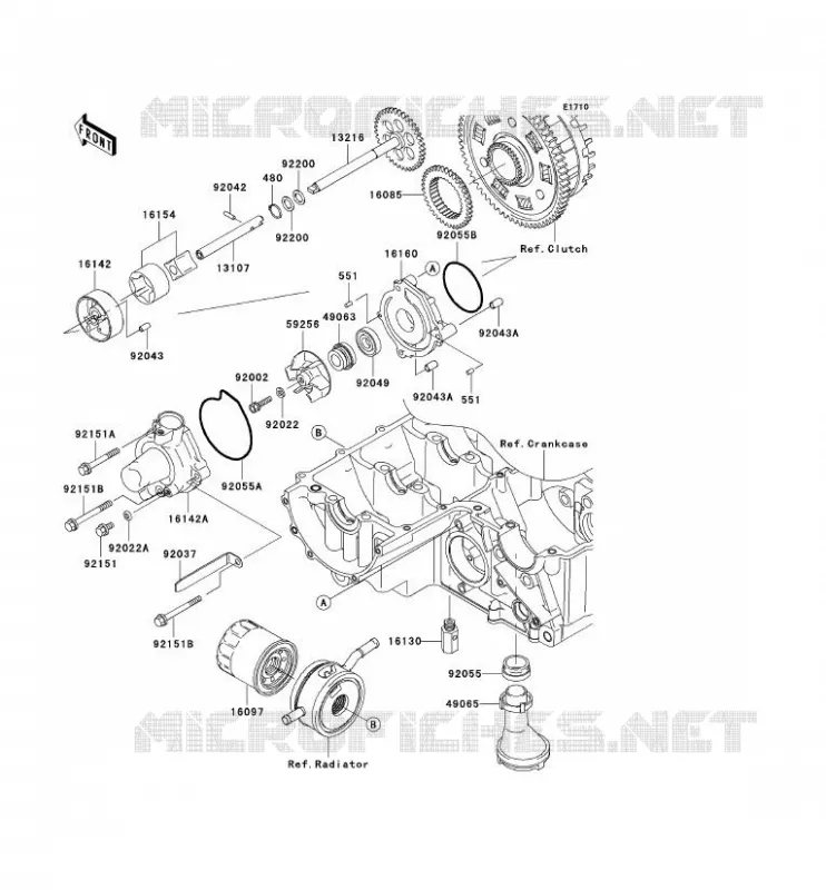 POMPE A HUILE/FILTRE &Agrave; HUILE Kawasaki MOTOS 1000 2004 Z1000  ZR1000-A2