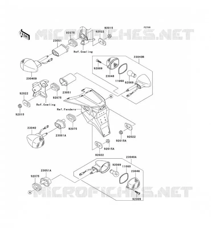 CLIGNOTANTS Kawasaki MOTOS 1000 2004 Z1000  ZR1000-A2H