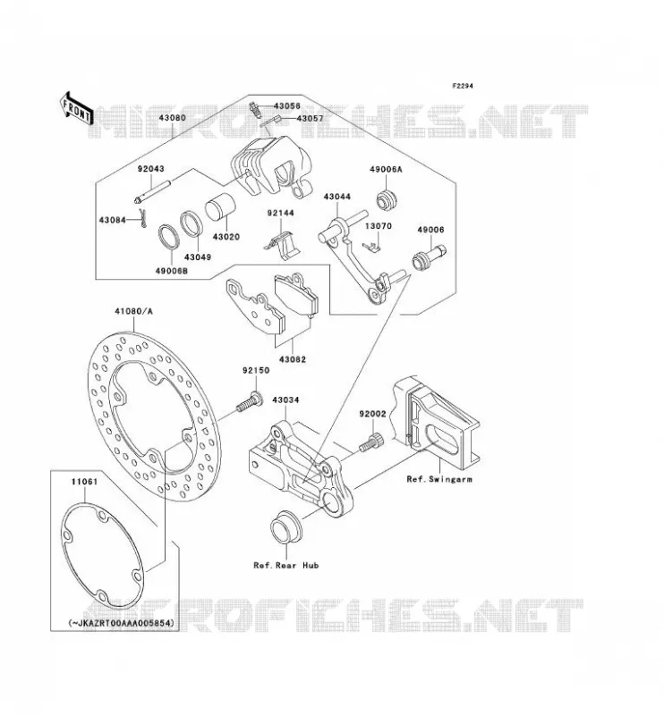 FREIN ARRIERE Kawasaki MOTOS 1000 2004 Z1000  ZR1000-A2H