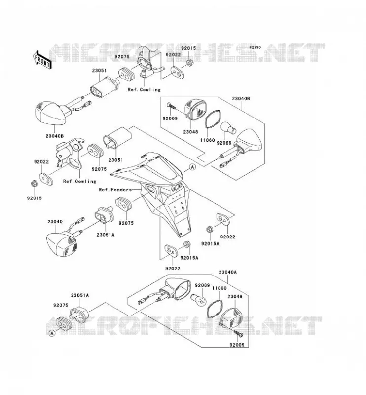 CLIGNOTANTS Kawasaki MOTOS 1000 2005 Z1000  ZR1000-A3H