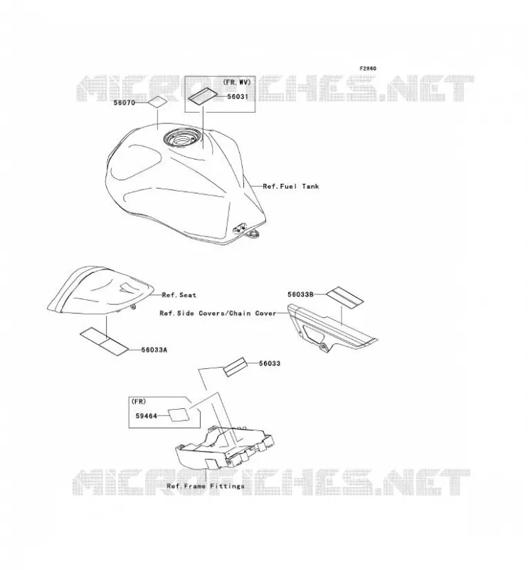 LABEL Kawasaki MOTOS 1000 2005 Z1000  ZR1000-A3H