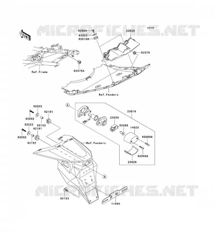 FEUX ARRI&Egrave;RE(S) Kawasaki MOTOS 1000 2006 Z1000  ZR1000A6F