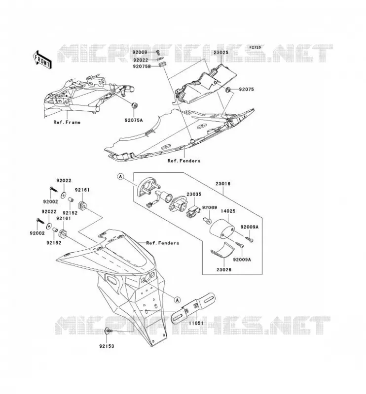 FEUX ARRI&Egrave;RE(S) Kawasaki MOTOS 1000 2006 Z1000  ZR1000A6F