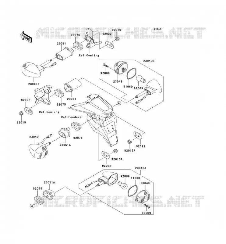 CLIGNOTANTS Kawasaki MOTOS 1000 2006 Z1000  ZR1000A6F