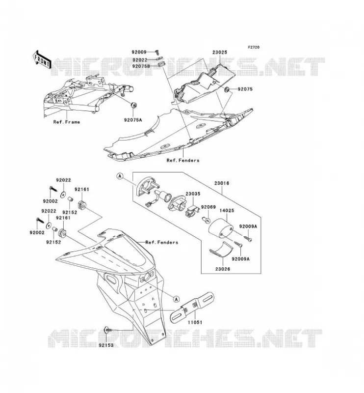 FEUX ARRI&Egrave;RE(S) Kawasaki MOTOS 1000 2006 Z1000  ZR1000A6F