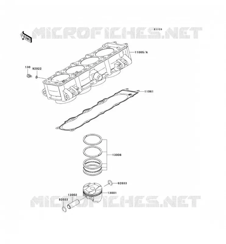 CYLINDRE/PISTON Kawasaki MOTOS 1000 2007 Z1000  ZR1000B7F