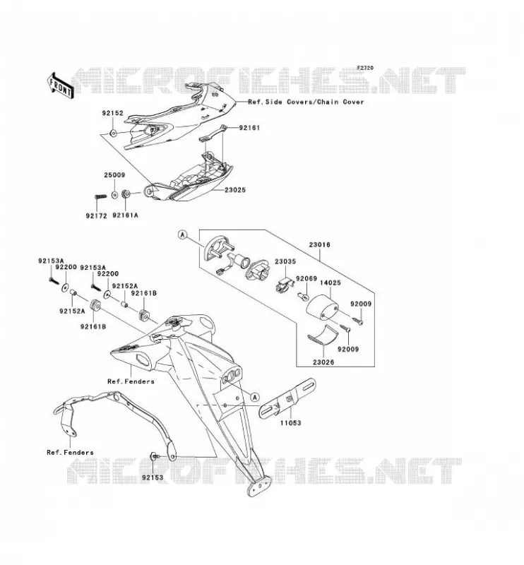 FEUX ARRI&Egrave;RE(S) Kawasaki MOTOS 1000 2007 Z1000  ZR1000B7F