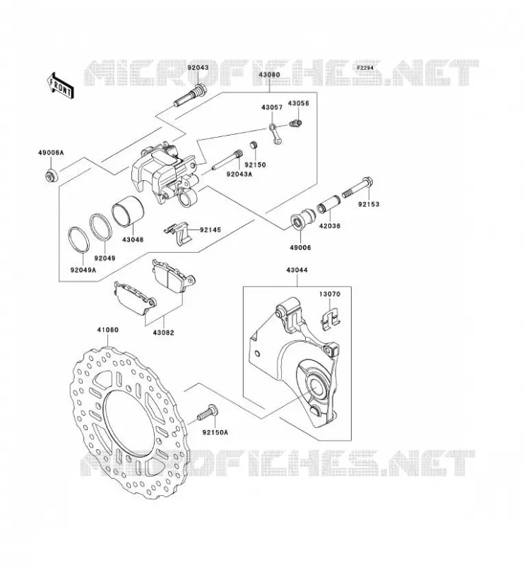 FREIN ARRIERE Kawasaki MOTOS 1000 2007 Z1000  ZR1000B7F