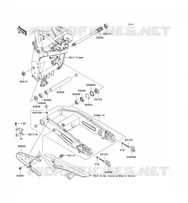 BRAS OSCILLANT Kawasaki MOTOS 1000 2008 Z1000  ZR1000B8F