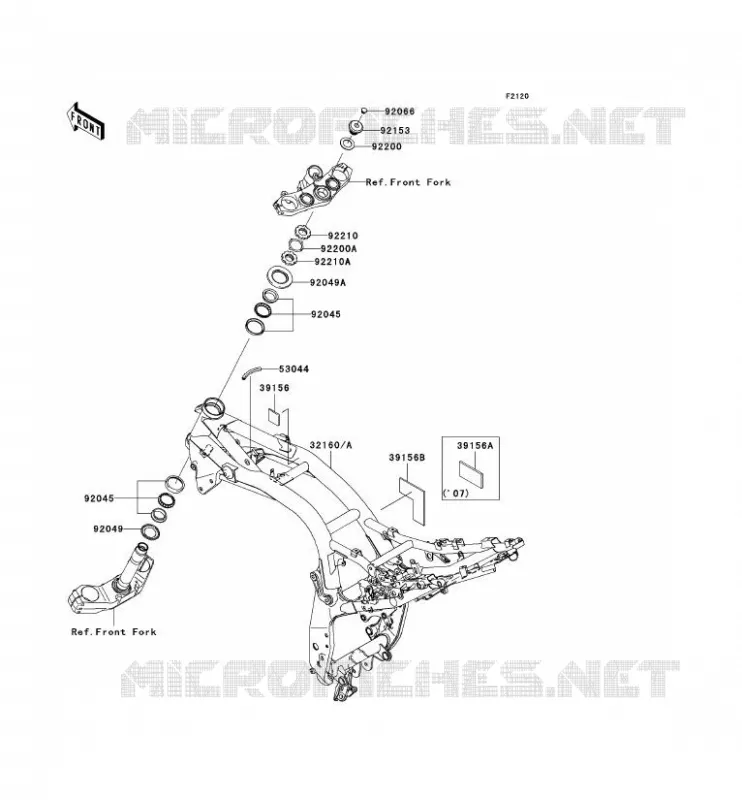 CH&Acirc;SSIS Kawasaki MOTOS 1000 2008 Z1000  ZR1000B8F