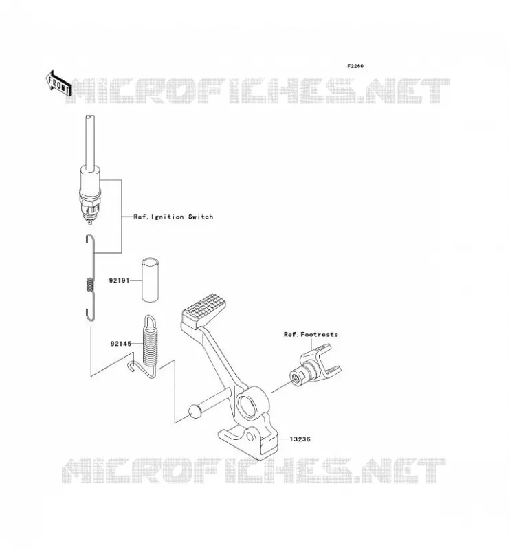 PEDALE DE FREIN Kawasaki MOTOS 1000 2008 Z1000  ZR1000B8F