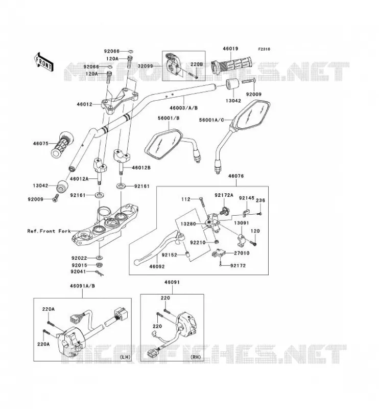 GUIDON Kawasaki MOTOS 1000 2009 Z1000  ZR1000B9F