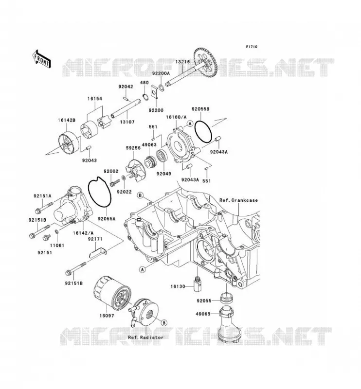 POMPE A HUILE Kawasaki MOTOS 1000 2009 Z1000  ZR1000B9F