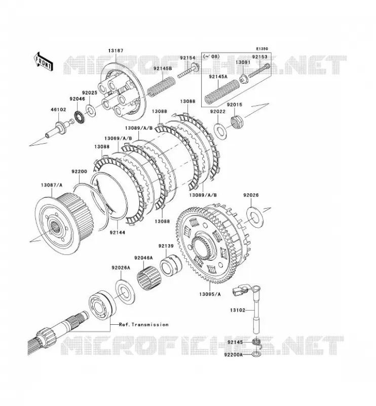 EMBRAYAGE Kawasaki MOTOS 1000 2009 Z1000  ZR1000B9F