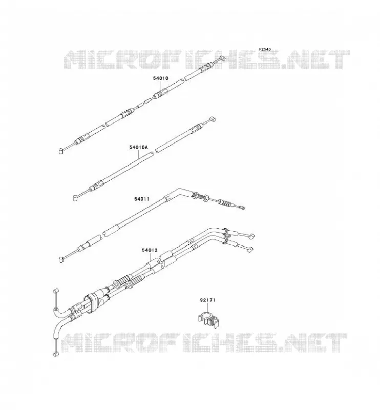 CABLES Kawasaki MOTOS 1000 2009 Z1000  ZR1000B9F