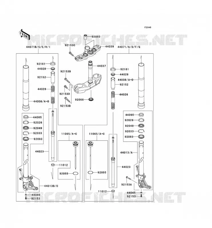 FOURCHE Kawasaki MOTOS 1000 2007 Z1000 ABS  ZR1000C7F