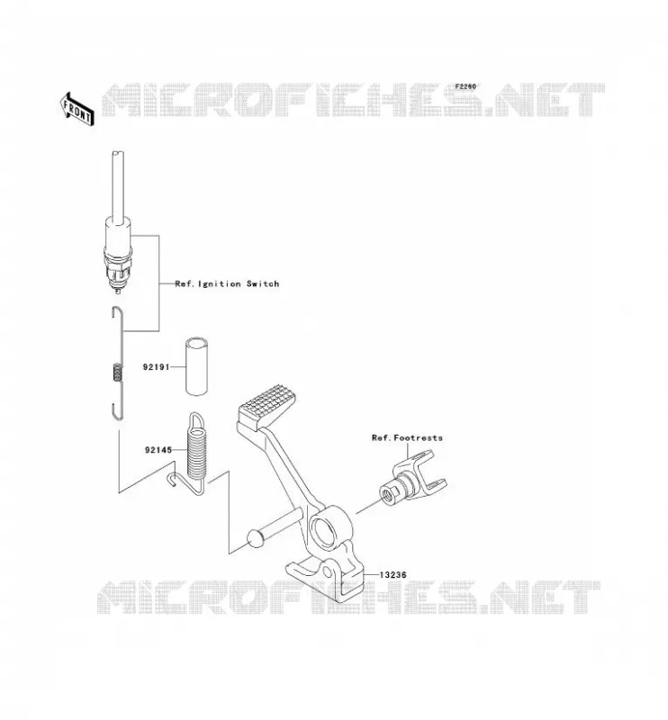 PEDALE DE FREIN Kawasaki MOTOS 1000 2007 Z1000 ABS  ZR1000C7F