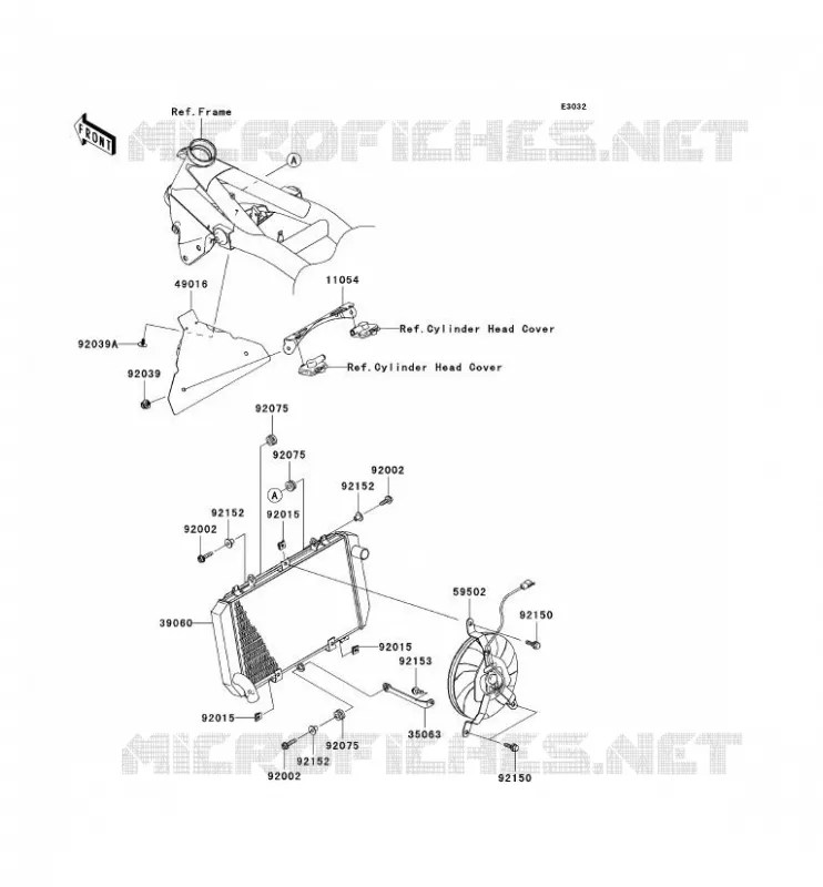 RADIATEUR Kawasaki MOTOS 1000 2007 Z1000 ABS  ZR1000C7F