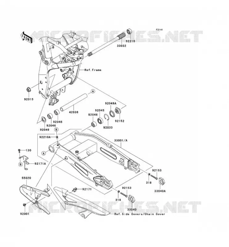 BRAS OSCILLANT Kawasaki MOTOS 1000 2008 Z1000 ABS  ZR1000C8F