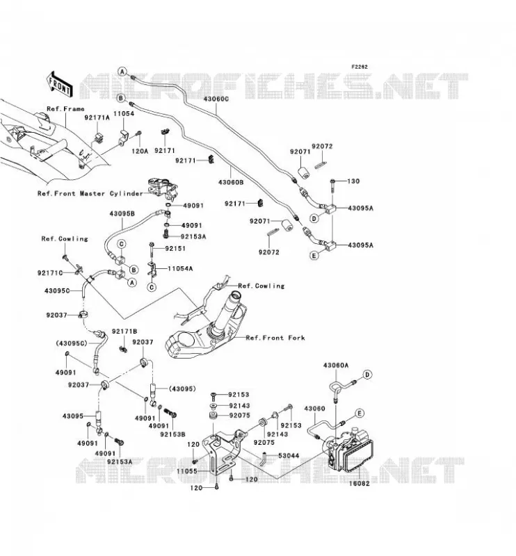 DURITE DE FREIN Kawasaki MOTOS 1000 2008 Z1000 ABS  ZR1000C8F
