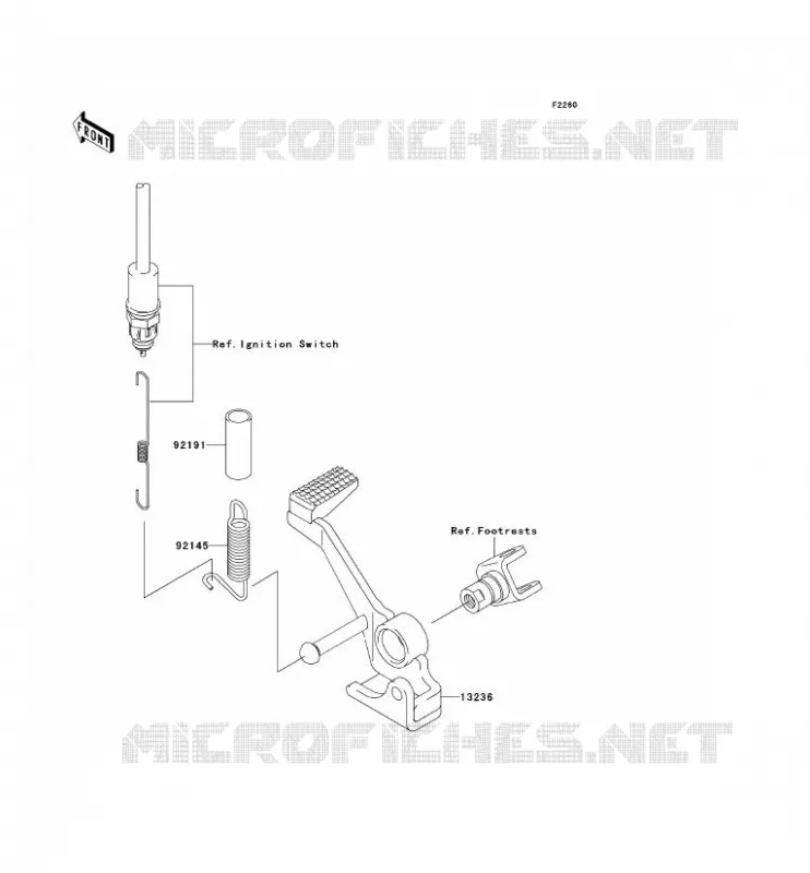 PEDALE DE FREIN Kawasaki MOTOS 1000 2009 Z1000 ABS  ZR1000C9F