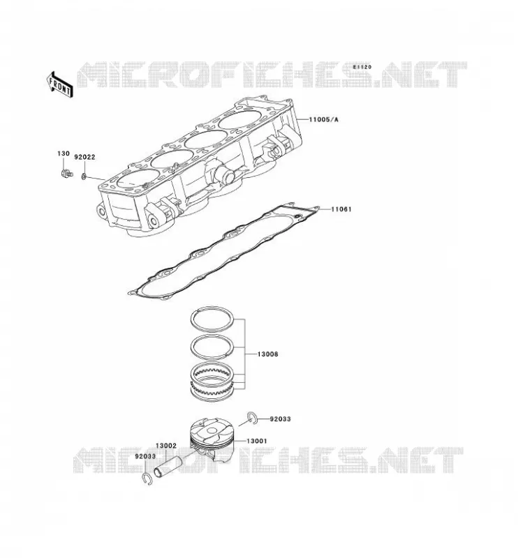 CYLINDRE/PISTON Kawasaki MOTOS 1000 2009 Z1000 ABS  ZR1000C9F