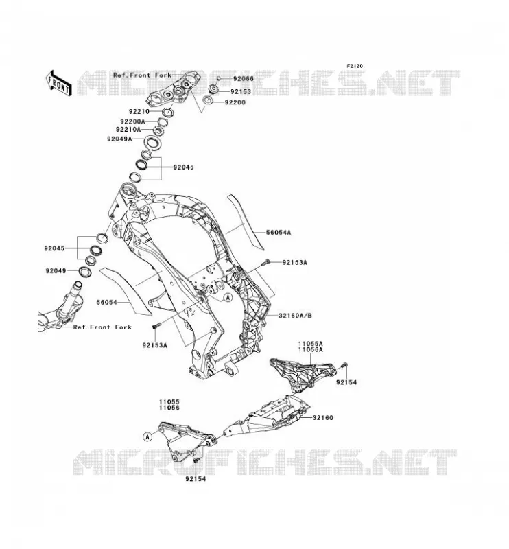 CH&Acirc;SSIS Kawasaki MOTOS 1000 2010 Z1000  ZR1000DAS