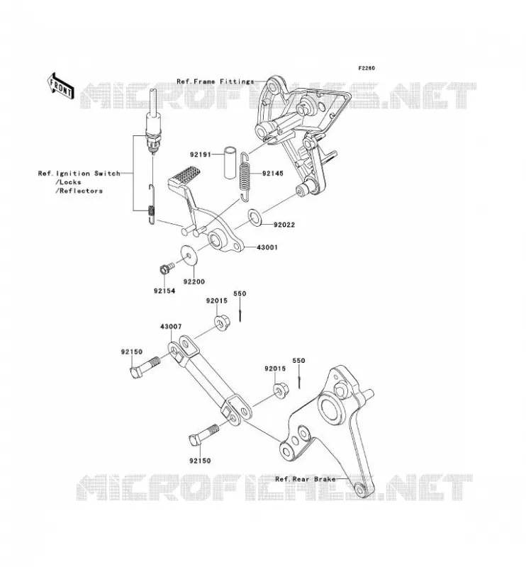 PEDALE DE FREIN/TORQUE LINK Kawasaki MOTOS 1000 2011 Z1000  ZR1000DBF