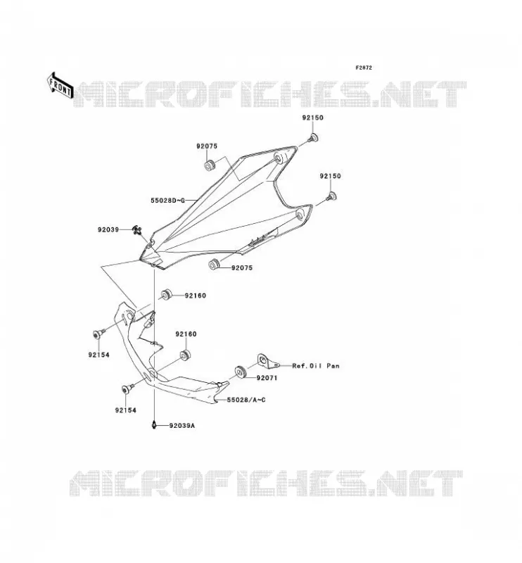 CARENAGE INFERIEUR Kawasaki MOTOS 1000 2011 Z1000  ZR1000DBF