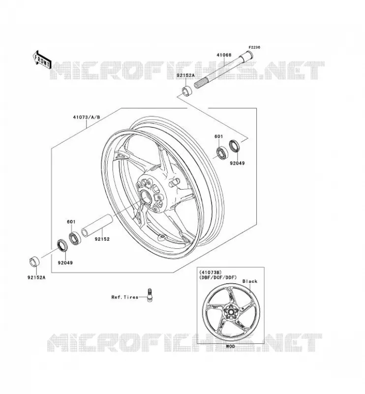 ROUE AVANT Kawasaki MOTOS 1000 2011 Z1000  ZR1000DBF