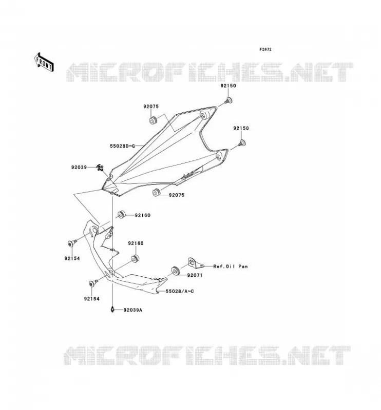 CARENAGE INFERIEUR Kawasaki MOTOS 1000 2012 Z1000  ZR1000DCF