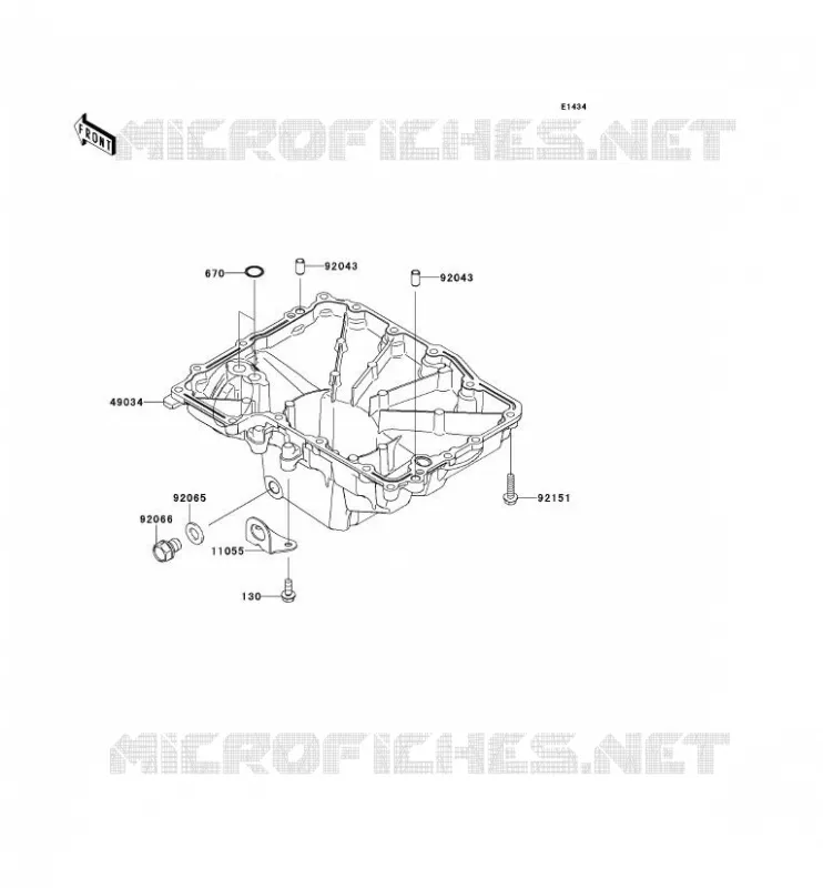 CARTER INFERIEUR Kawasaki MOTOS 1000 2012 Z1000  ZR1000DCF