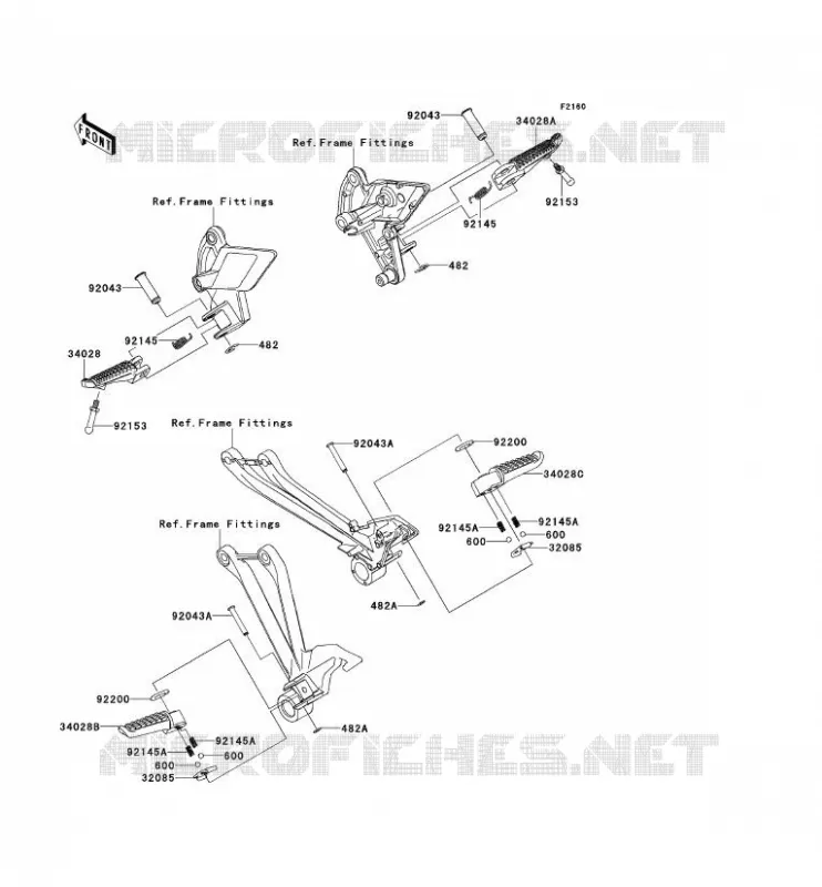 REPOSE PIED Kawasaki MOTOS 1000 2012 Z1000  ZR1000DCF