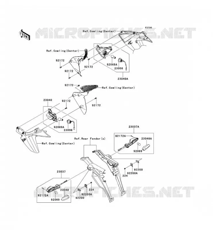 CLIGNOTANTS Kawasaki MOTOS 1000 2013 Z1000  ZR1000DDF
