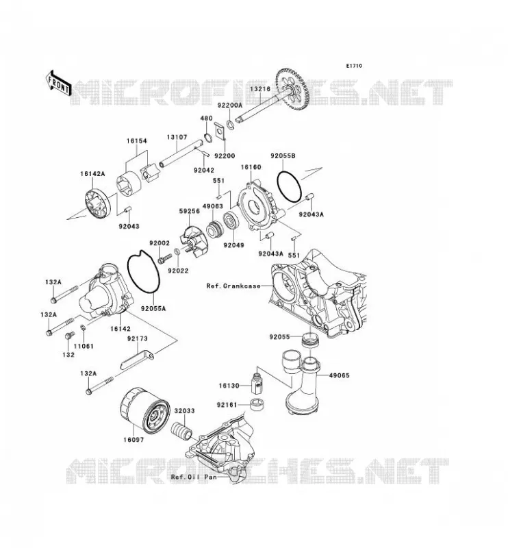 POMPE A HUILE Kawasaki MOTOS 1000 2013 Z1000  ZR1000DDF