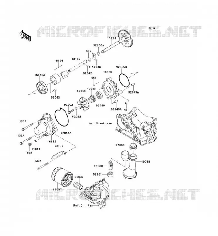 POMPE A HUILE Kawasaki MOTOS 1000 2013 Z1000  ZR1000DDF