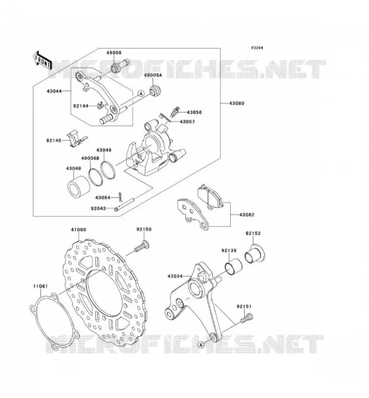 FREIN ARRIERE Kawasaki MOTOS 1000 2013 Z1000  ZR1000DDFA