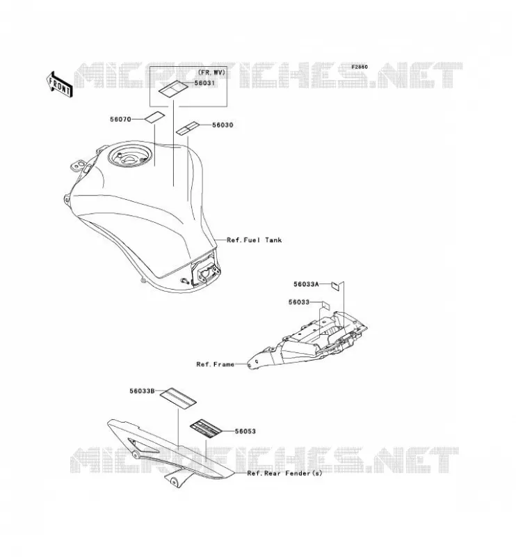 LABEL Kawasaki MOTOS 1000 2010 Z1000 ABS  ZR1000EAF