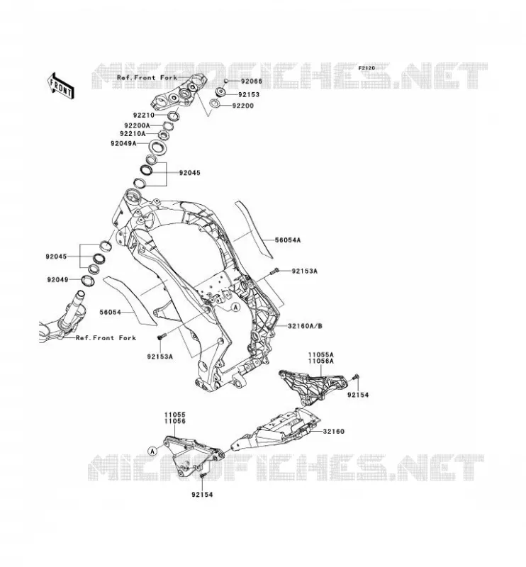 CH&Acirc;SSIS Kawasaki MOTOS 1000 2010 Z1000 ABS  ZR1000EAF