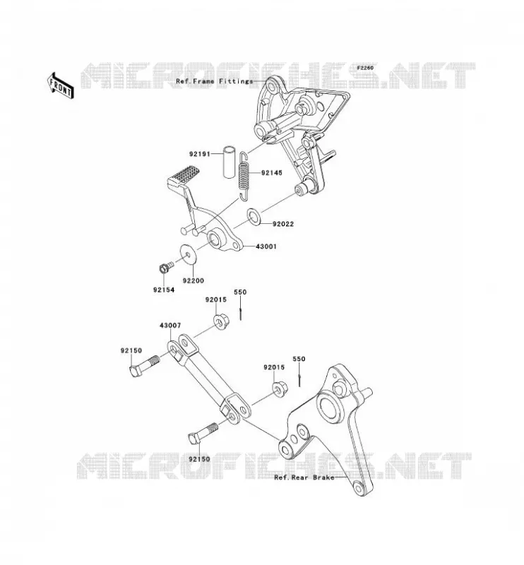 PEDALE DE FREIN Kawasaki MOTOS 1000 2011 Z1000 ABS  ZR1000EBF