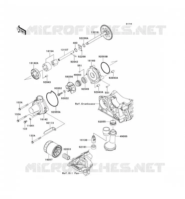POMPE A HUILE Kawasaki MOTOS 1000 2011 Z1000 ABS  ZR1000EBF